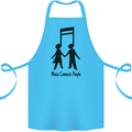 Music Connects Funny Valentines Day Cotton Apron 100% Organic Turquoise