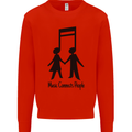 Music Connects Funny Valentines Day Kids Sweatshirt Jumper Bright Red