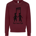 Music Connects Funny Valentines Day Kids Sweatshirt Jumper Maroon