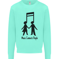 Music Connects Funny Valentines Day Kids Sweatshirt Jumper Peppermint