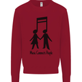 Music Connects Funny Valentines Day Kids Sweatshirt Jumper Red