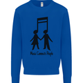 Music Connects Funny Valentines Day Kids Sweatshirt Jumper Royal Blue