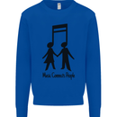 Music Connects Funny Valentines Day Kids Sweatshirt Jumper Royal Blue