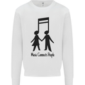 Music Connects Funny Valentines Day Kids Sweatshirt Jumper White