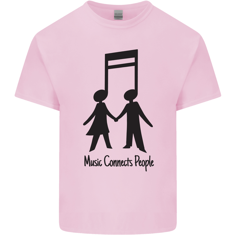 Music Connects Funny Valentines Day Kids T-Shirt Childrens Light Pink