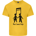 Music Connects Funny Valentines Day Kids T-Shirt Childrens Yellow