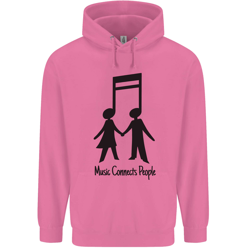 Music Connects Funny Valentines Day Mens 80% Cotton Hoodie Azelea