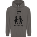 Music Connects Funny Valentines Day Mens 80% Cotton Hoodie Charcoal