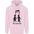 Music Connects Funny Valentines Day Mens 80% Cotton Hoodie Light Pink