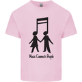 Music Connects Funny Valentines Day Mens Cotton T-Shirt Tee Top Light Pink