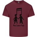 Music Connects Funny Valentines Day Mens Cotton T-Shirt Tee Top Maroon