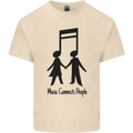 Music Connects Funny Valentines Day Mens Cotton T-Shirt Tee Top Natural