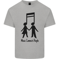 Music Connects Funny Valentines Day Mens Cotton T-Shirt Tee Top Sports Grey