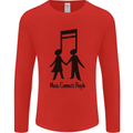 Music Connects Funny Valentines Day Mens Long Sleeve T-Shirt Red