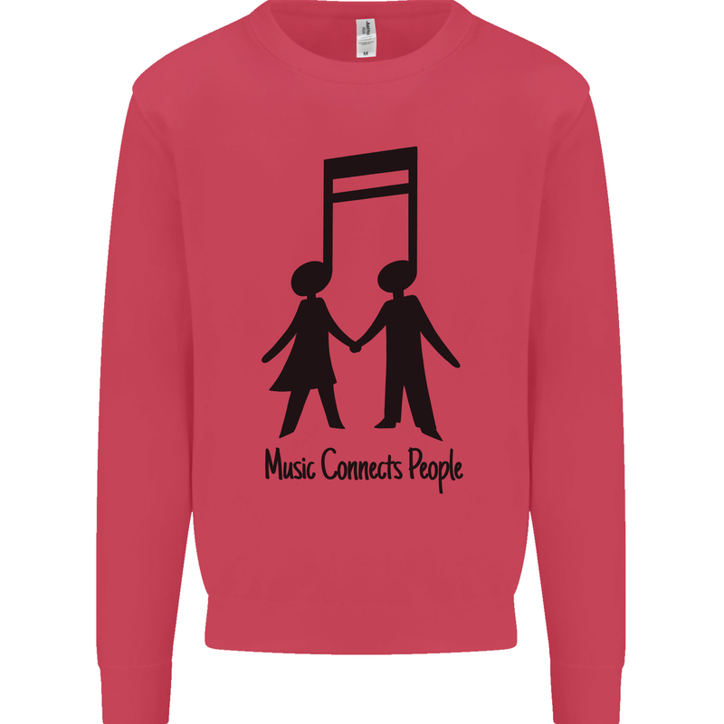 Music Connects Funny Valentines Day Mens Sweatshirt Jumper Heliconia