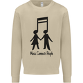 Music Connects Funny Valentines Day Mens Sweatshirt Jumper Sand