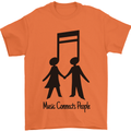 Music Connects Funny Valentines Day Mens T-Shirt 100% Cotton Orange