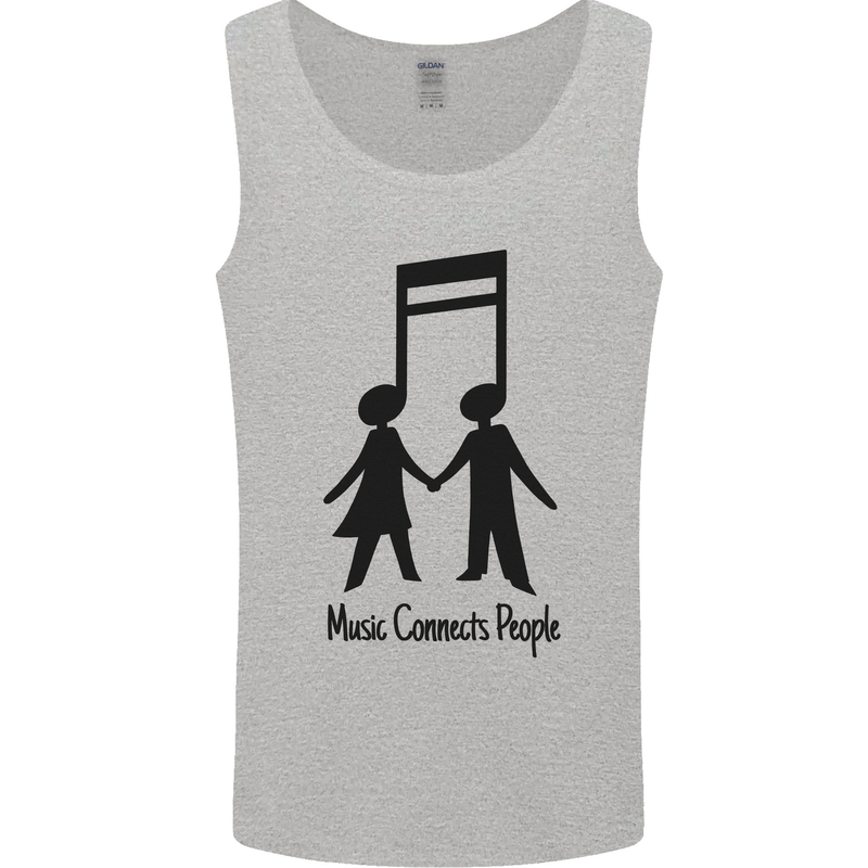 Music Connects Funny Valentines Day Mens Vest Tank Top Sports Grey
