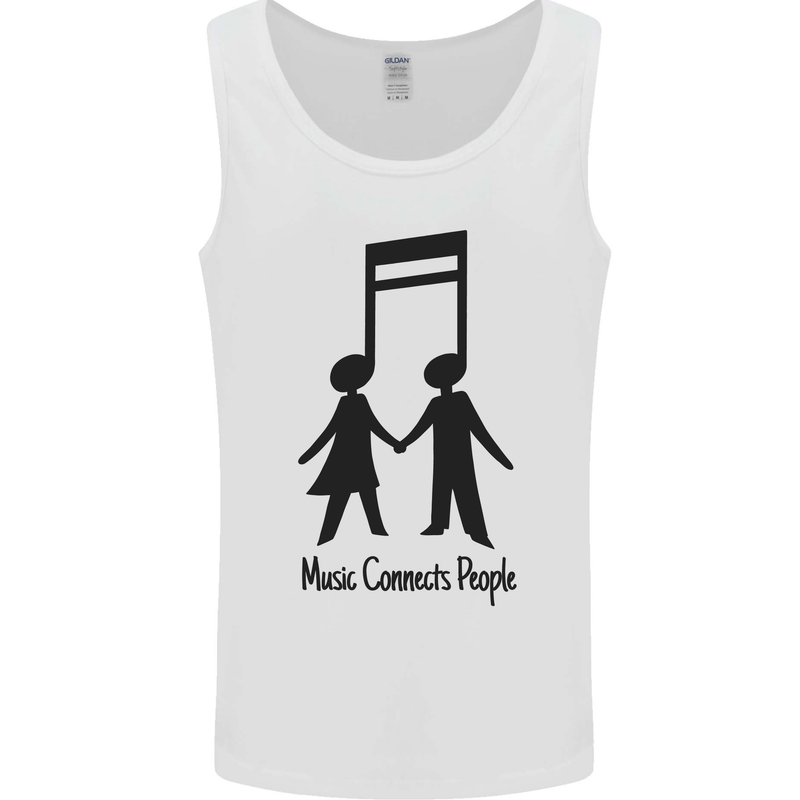 Music Connects Funny Valentines Day Mens Vest Tank Top White