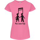 Music Connects Funny Valentines Day Womens Petite Cut T-Shirt Azalea