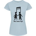 Music Connects Funny Valentines Day Womens Petite Cut T-Shirt Light Blue