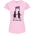 Music Connects Funny Valentines Day Womens Petite Cut T-Shirt Light Pink