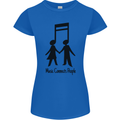 Music Connects Funny Valentines Day Womens Petite Cut T-Shirt Royal Blue