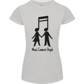 Music Connects Funny Valentines Day Womens Petite Cut T-Shirt Sports Grey