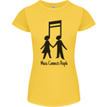 Music Connects Funny Valentines Day Womens Petite Cut T-Shirt Yellow