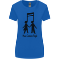 Music Connects Funny Valentines Day Womens Wider Cut T-Shirt Royal Blue