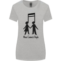 Music Connects Funny Valentines Day Womens Wider Cut T-Shirt Sports Grey