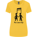 Music Connects Funny Valentines Day Womens Wider Cut T-Shirt Yellow