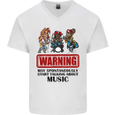 Music Festival Beer Alcohol Gig Dance Rock Mens V-Neck Cotton T-Shirt White