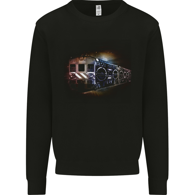 Music Ghetto Blaster Train Dance Mens Sweatshirt Jumper Black