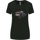 Music Ghetto Blaster Train Dance Womens Wider Cut T-Shirt Black