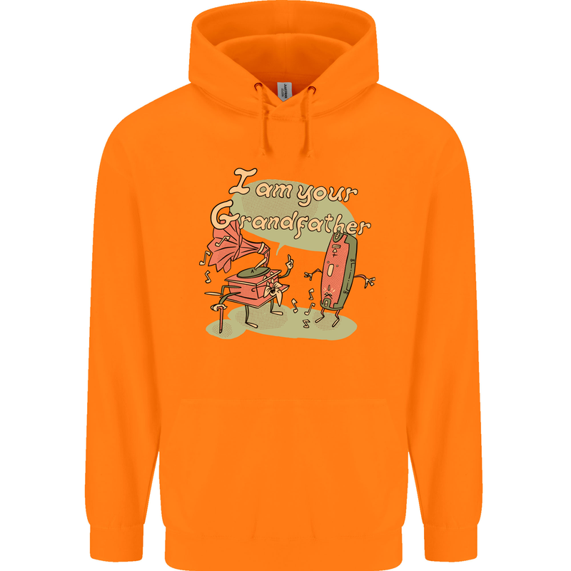 Music I am Your Grandfather DJ Stream Vinyl Mens 80% Cotton Hoodie Orange