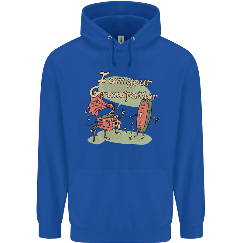 Music I am Your Grandfather DJ Stream Vinyl Mens 80% Cotton Hoodie Royal Blue