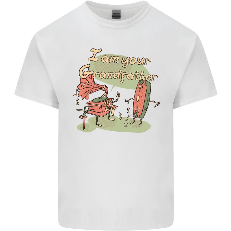 Music I am Your Grandfather DJ Stream Vinyl Mens Cotton T-Shirt Tee Top White