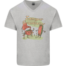 Music I am Your Grandfather DJ Stream Vinyl Mens V-Neck Cotton T-Shirt Sports Grey