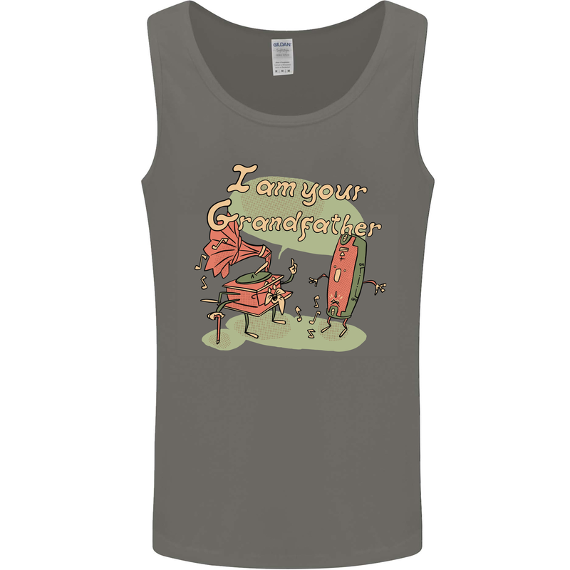 Music I am Your Grandfather DJ Stream Vinyl Mens Vest Tank Top Charcoal