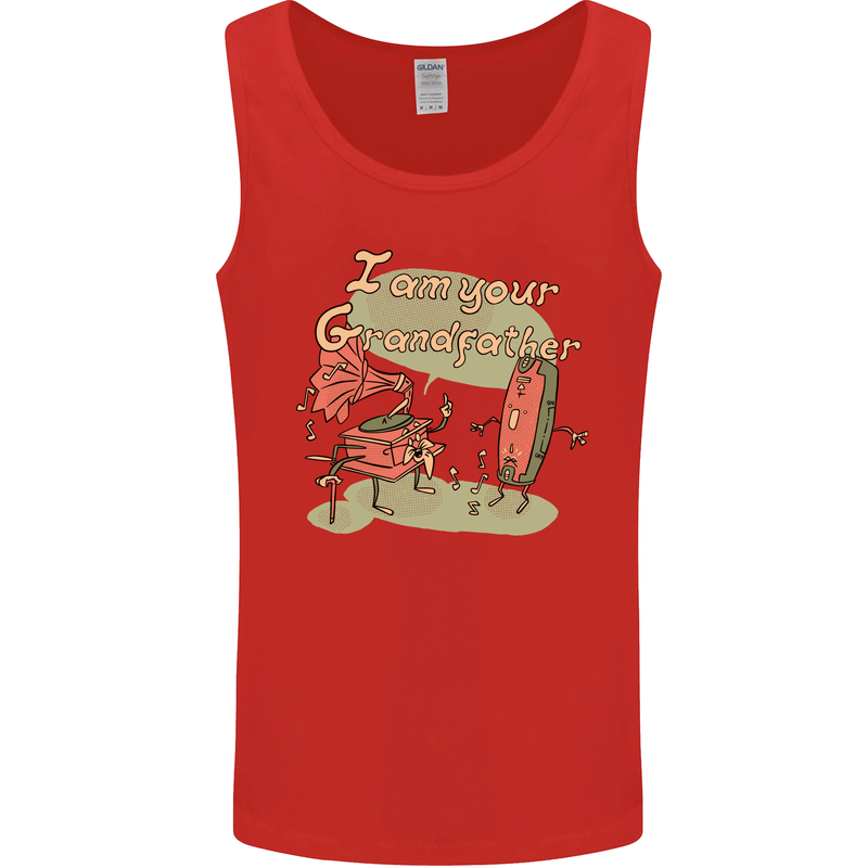 Music I am Your Grandfather DJ Stream Vinyl Mens Vest Tank Top Red