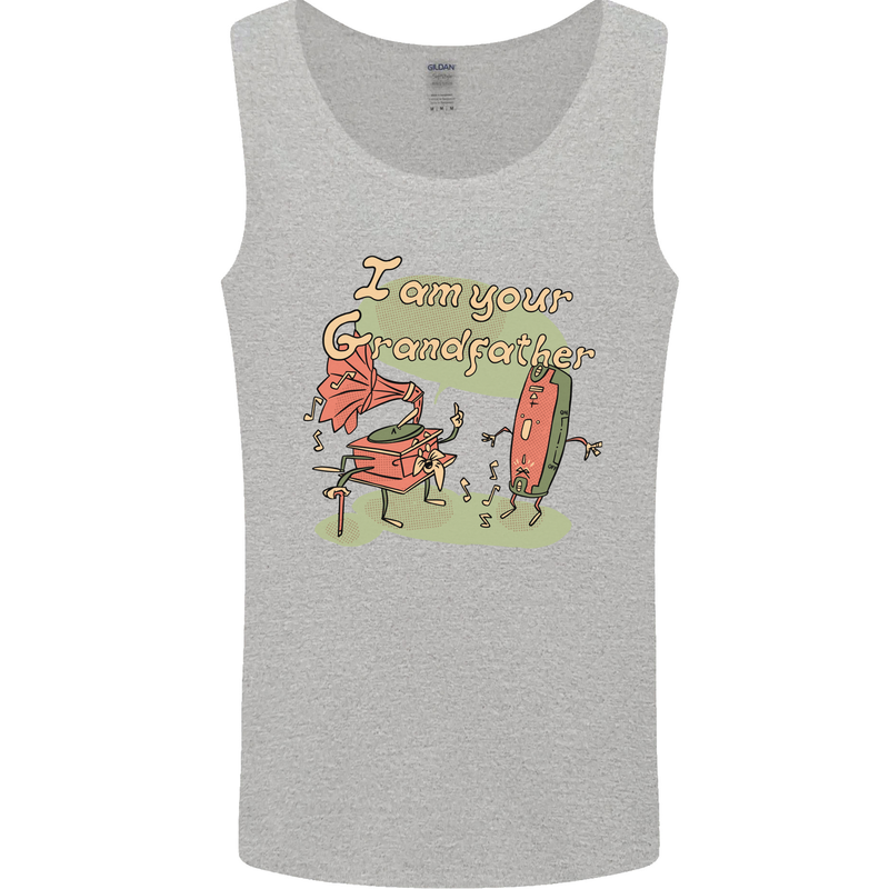 Music I am Your Grandfather DJ Stream Vinyl Mens Vest Tank Top Sports Grey