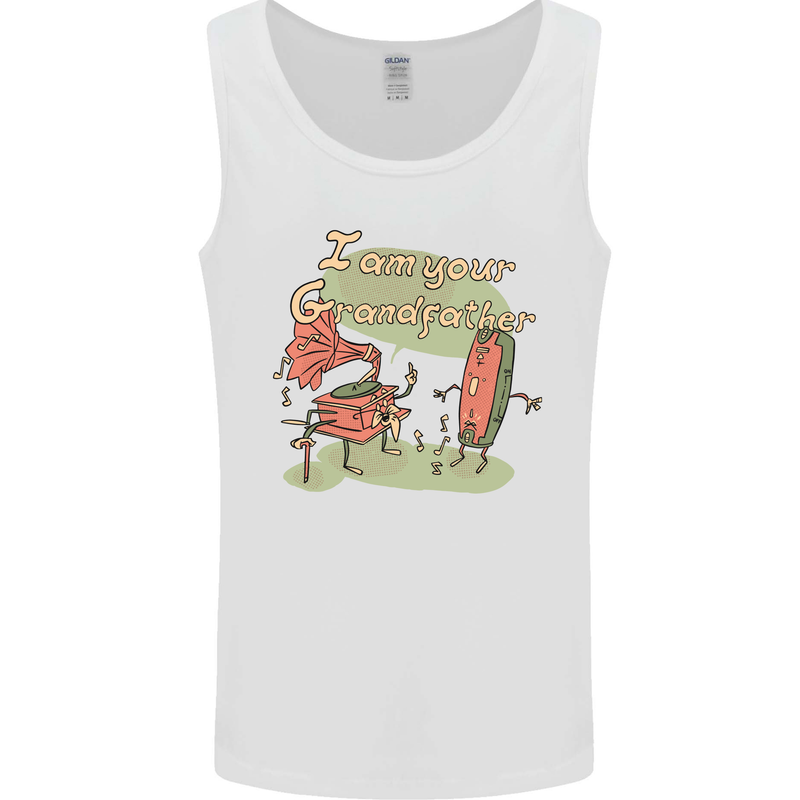 Music I am Your Grandfather DJ Stream Vinyl Mens Vest Tank Top White