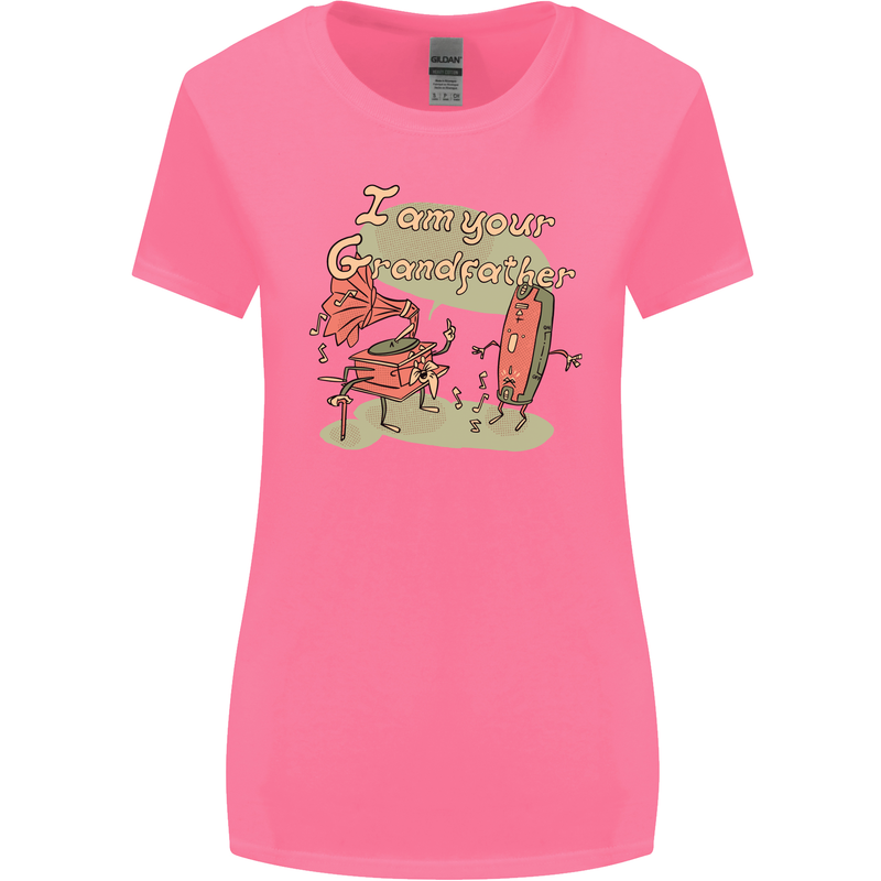 Music I am Your Grandfather DJ Stream Vinyl Womens Wider Cut T-Shirt Azalea
