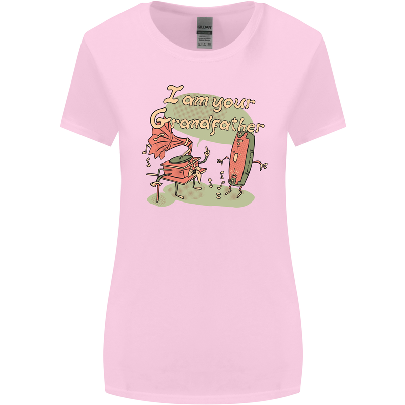 Music I am Your Grandfather DJ Stream Vinyl Womens Wider Cut T-Shirt Light Pink