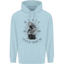 Music Is My Only Drug Funny DJ Vinyl Decks Childrens Kids Hoodie Light Blue