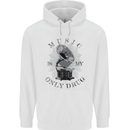 Music Is My Only Drug Funny DJ Vinyl Decks Childrens Kids Hoodie White