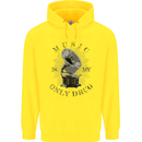 Music Is My Only Drug Funny DJ Vinyl Decks Childrens Kids Hoodie Yellow