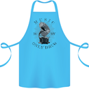 Music Is My Only Drug Funny DJ Vinyl Decks Cotton Apron 100% Organic Turquoise