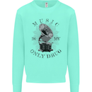 Music Is My Only Drug Funny DJ Vinyl Decks Kids Sweatshirt Jumper Peppermint
